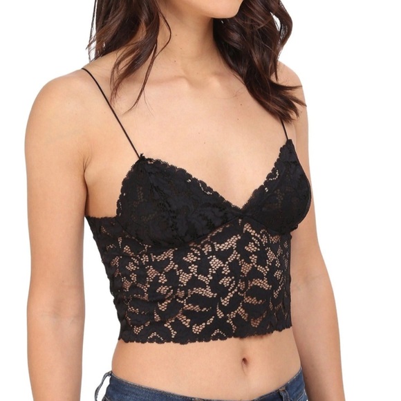 Free People Black Lace Bra Top - Picture 1 of 4
